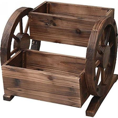подставка для цветов Колесница 2 яруса 39х35х32см дерево коричневый