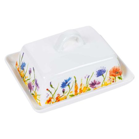 масленка ZAPEL Fleurs des champs flowers 15x12x8,5см фарфор