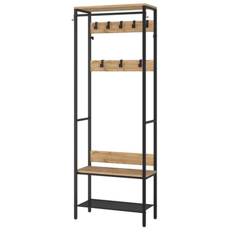 вешалка гардеробная ТОРОНТО 23Л 670х310х1795мм черная металл/дерево