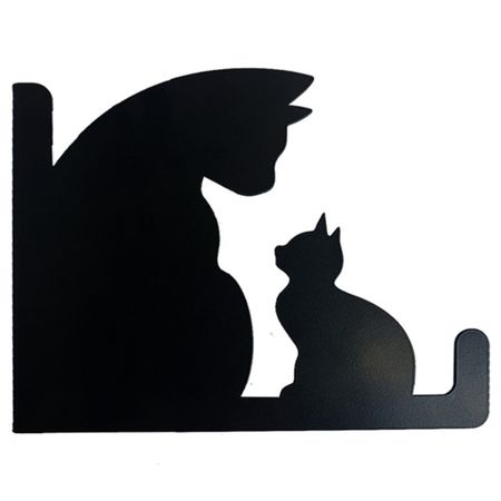 крючок декоративный садовый  Кошка с котенком крючок кошка полирезина