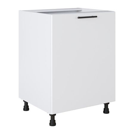 кухонный шкаф напольный Белый лед 820х600х504мм 1 дверь МДФ/ЛДСП шкаф напольный для мойки белый глянец 820х600х504мм 1 дверь мдф лдсп
