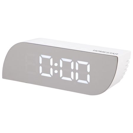 часы электронные HOMESTAR HS-0121 с будильником и термометром белый мини цифровые часы с термометром и гигрометром