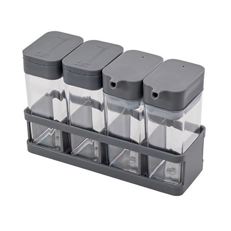 набор для специй и соуса APOLLO Spices 4 предмета на подставке пластик ножей inhouse vokter 3 предмета на подставке нерж   пластик серый