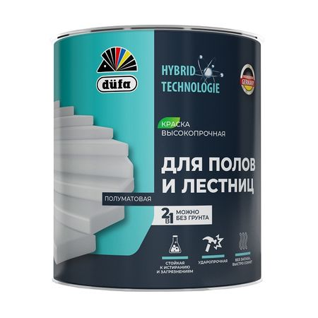 эмаль акриловая DUFA Для полов и лестниц белая 2л, арт.МП00-012511 эмаль акриловая dali для окон и дверей 1кг белая арт 80189