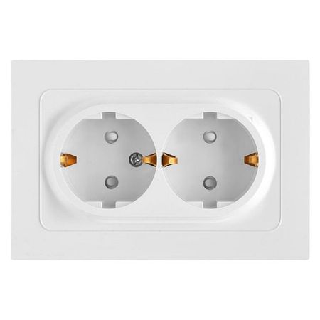 розетка 2 поста BYLECTRICA Аструм с/з с/ш белый
