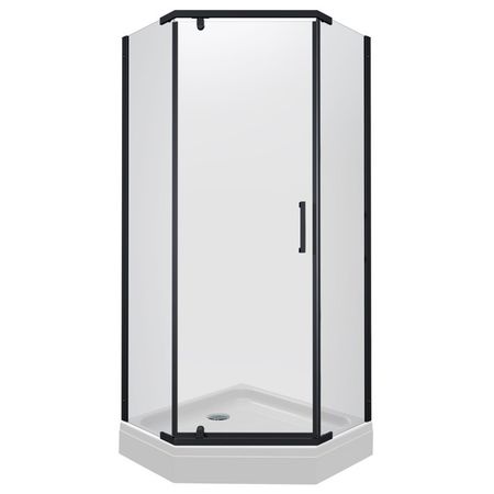 ширма душевая TRITON Дека-Блэк 90х90см пятиугольная низкий поддон черная
