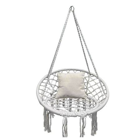 гамак-кресло подвесное BEIGE 0,8х0,6х1,2м бежевый с подушкой  сталь, хлопок, полиэстер (до 120кг) рождественские наволочки полиэстер хлопок