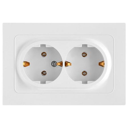 розетка 2 поста BYLECTRICA Аструм с/з белый
