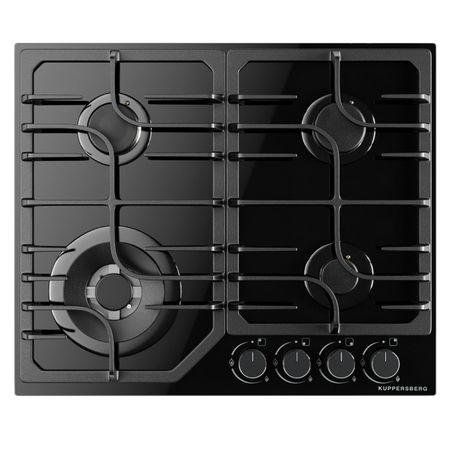 поверхность газовая KUPPERSBERG FG 63 B 4 конфорки закаленное стекло/чугун черный закаленное стекло для dodge charger challenger 2017 2021 экран gps навигации 8 4 дюймовая защитная пленка для экрана автомобиля устойчивая к царапинам