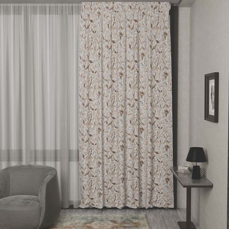 штора портьерная на шт.ленте GARDEN рогожка печать 200х280см серая, арт.cm1149w2647v10 кровать уна 160 200 рогожка malmo серая