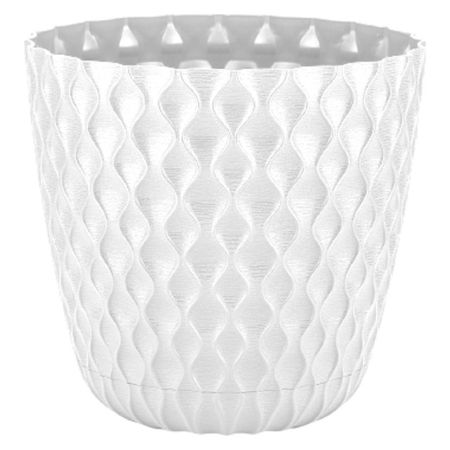 горшок c поддоном Wave 4,7л d20,5см h19,5см белоснежный жасмин пластик горшок для ов ingreen wave с дренажной сеткой и съемным поддоном d145мм белоснежный жасмин 1 4 л