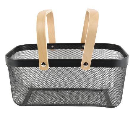 корзина для хранения TODELIA Thorm 400х210х180мм с ручкой металл/дерево черная шкатулка todelia seasons 24х17 6х7см дерево