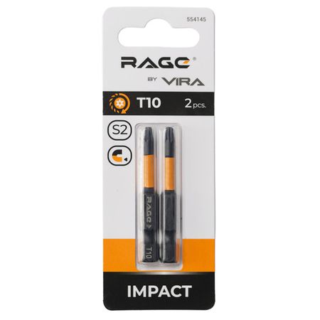 бита RAGE by VIRA TORX T10 50мм 2шт бита redverg torx tamper 40х50мм 2шт