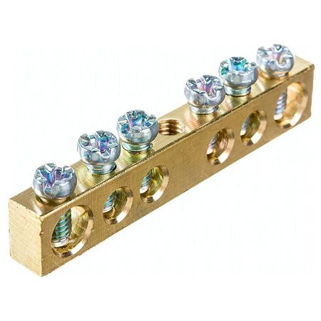 шина нулевая NAVIGATOR NBB 6 отверстий крепеж по центру 1шт латунь шина нулевая dori на 2 х угловых изоляторах 8 отверстий 1шт