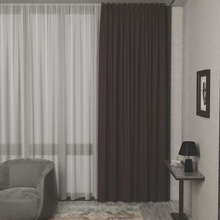 штора портьерная на шт.ленте GARDEN димаут 200х280см коричневая, арт.сw538636V21