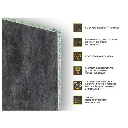 плита инженерная ЛДСП шпунт. Quick Deck Plus 1180х350х12 Бетон темный lilygo® t deck plus esp32 s3 модуль связи