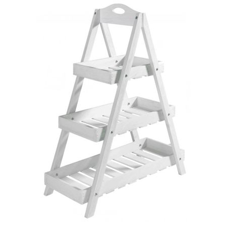 подставка для цветов Лестница 3 яруса 58х24,5х71,5см дерево белый