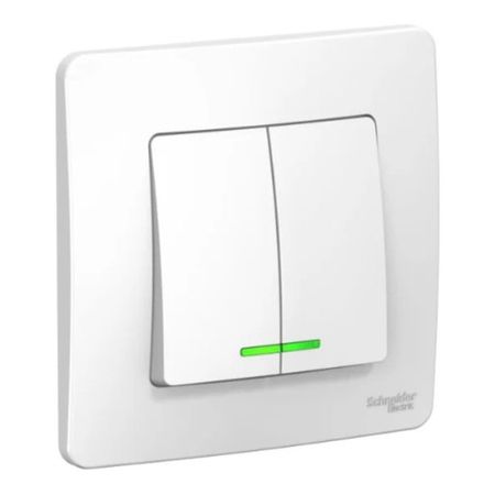 выключатель 2 клавишный SYSTEME ELECTRIC Blanca (cх.5) с/и 6А 250В белый розетка 1 пост tv schneider electric blanca белый