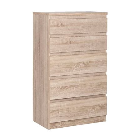 комод КАСТОР 5 ящиков 650x1116x396мм сонома ЛДСП naierdi ned j401 замки для ящиков