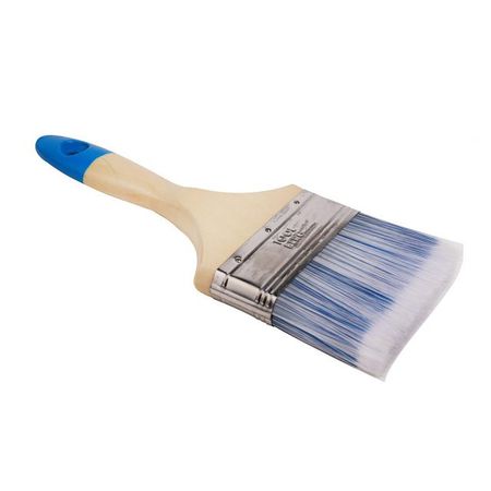 кисть плоская TOOLBERG Лазурит-Эксперт искусственная щетина деревянная рукоятка 100мм, арт.0112416