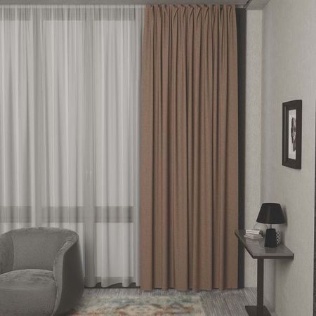 штора портьерная на шт.ленте GARDEN димаут 200х280см песочная, арт.сw538636V19