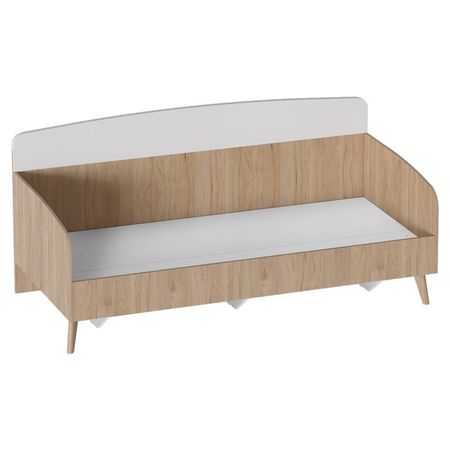 кровать Калгари 2036x935x930мм дуб натуральный светлый/белый матовый ЛДСП/МДФ натуральный кристалл кварц белый кластер