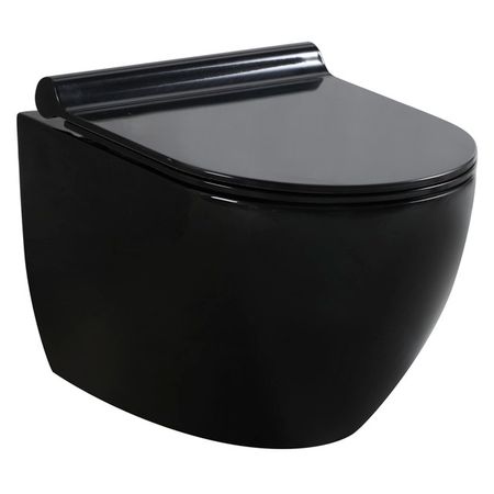 унитаз подвесной VITARTA Cuper  безободковый микролифт черный