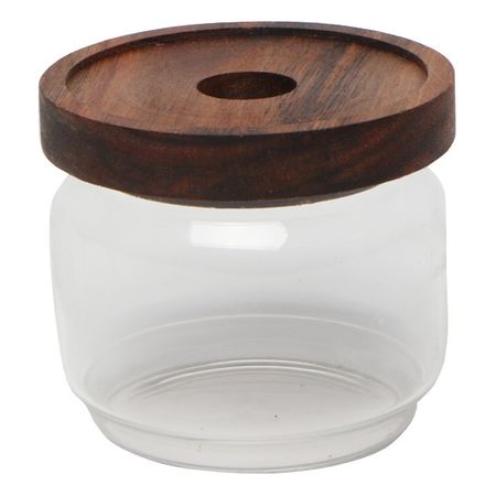 банка для продуктов TODELIA Compact 0,35л круглая стекло, акация, силикон банка для продуктов todelia simplicity 1 6л круглая стекло пробка силикон