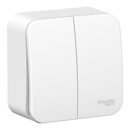 выключатель 2-клавишный SYSTEME ELECTRIC Blanca (cх.5) 6А 250В белый розетка 1 пост tv schneider electric blanca белый