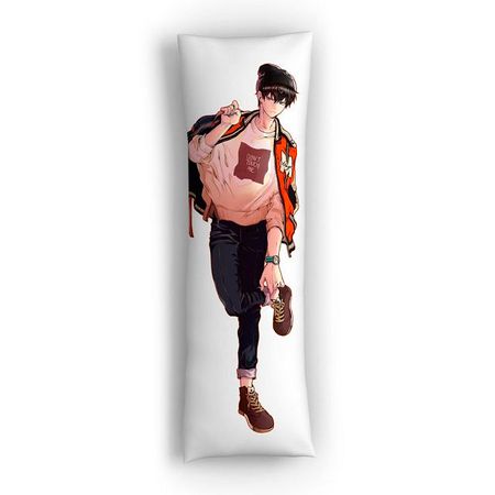 подушка декоративная Дакимакура мальчик 140х50см серая, арт.ДМ-2