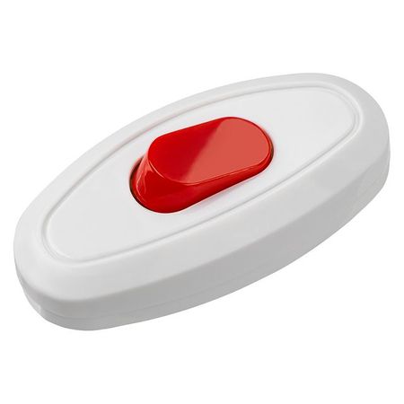 выключатель на шнур TDM с красной кнопкой 6А 250В белый угловой патрон e27 алюминиевый белый 6а 250в usbo