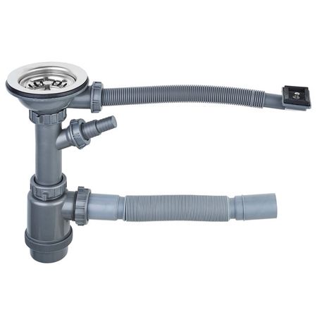 выпуск большой UKINOX с переливом в комплекте с сифоном и гофросифоном S701 выпуск ukinox большой с переливом с сифоном