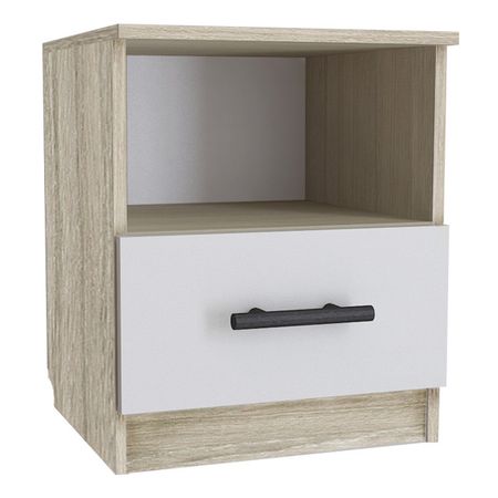 тумба прикроватная 1 ящик 404х426х522мм ЛДСП дуб устричный/сатин щит мебельный 2770х600х18 дуб устричный