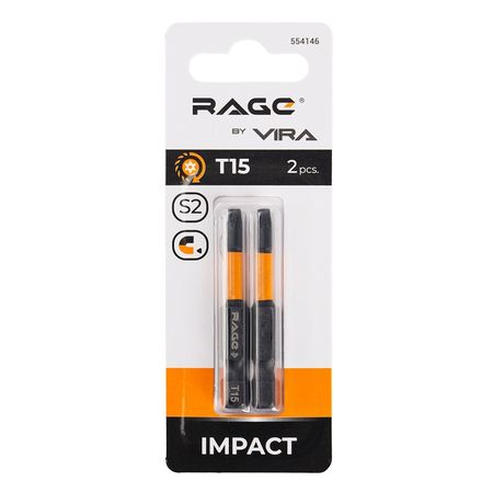 бита RAGE by VIRA TORX T15 50мм 2шт бита redverg torx tamper 40х50мм 2шт