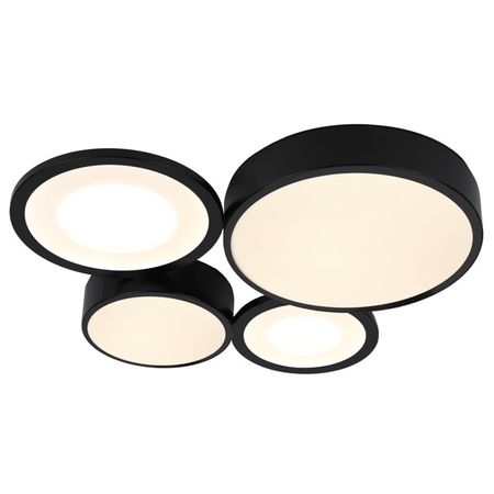 люстра потолочная светодиодная RIVOLI Aliona 87Вт 3000-6000К с ДУ черный белый пластик люстра потолочная светодиодная schaffner gameto led 76вт 6460лм 6000к белый