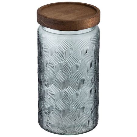 банка для продуктов LEONORD Amaretto 1л круглая стекло, дерево банка для продуктов todelia simplicity 1 6л круглая стекло пробка силикон