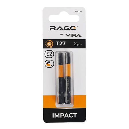 бита RAGE by VIRA TORX T27 50мм 2шт бита redverg torx tamper 40х50мм 2шт