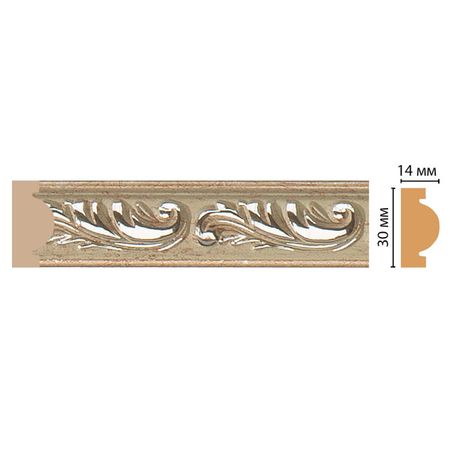 молдинг DECOMASTER 30х13х2400 мм серебро полистирол, арт.157-59 молдинг decomaster 51х11х2400 мм полистирол арт 156 6