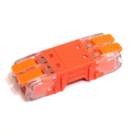 клемма соединительная DORI разъёмная СМК 221-642 2-х проводная 2шт прозрачный/оранжевый клемма соединительная dori 5х4кв мм 6шт прозрачный