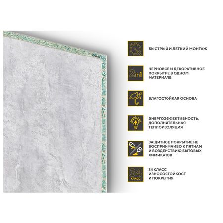 плита инженерная ЛДСП шпунт. Quick Deck Plus 1180х350х12 Бетон светлый lilygo® t deck plus esp32 s3 модуль связи