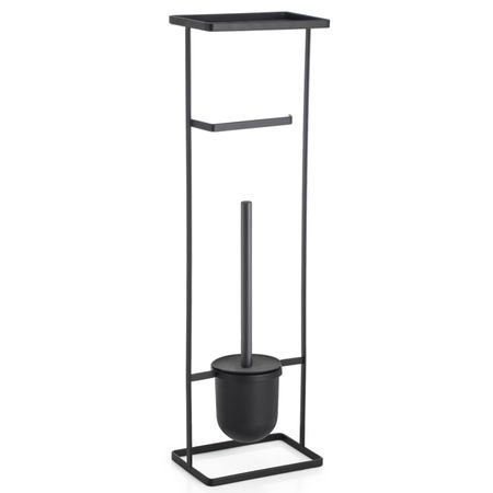 стойка для туалета FORA Elegance Style 61х18х12см с держателем туалетной бумаги черная нержавеющая с гарнитур для туалета ledeme l901 нержавеющая