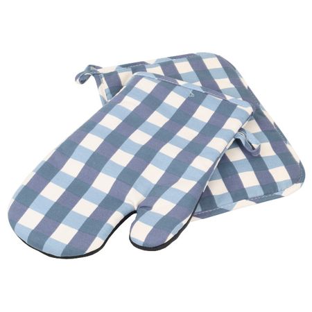 комплект прихваток кухонных TODELIA 2шт клетка синяя, арт. MUKT23-20