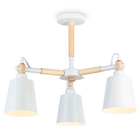 люстра потолочная  AMBRELLA LIGHT Традиционный 3х40Вт E27 белая светлое дерево