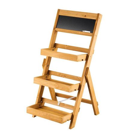 подставка для цветов 3 яруса 49х41х75см дерево коричневый