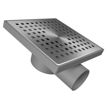 трап горизонтальный FLISSEN 150х150мм слив 50мм решетка из нержавеющей стали трап горизонтальный ore 100х100мм слив 50мм металл гидрозатвор