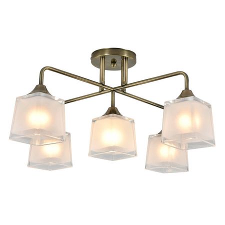 люстра потолочная ESCADA Артемида 5х40Вт Е27 античная бронза белый