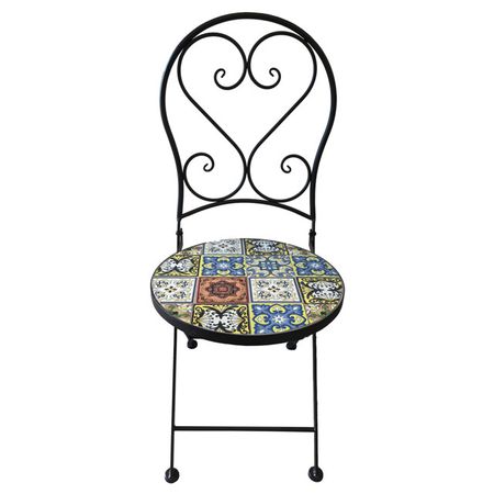 стул садовый складной Октавио 380х380х920мм  керамика, железо
