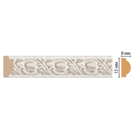 молдинг DECOMASTER 2400х8х15мм белый, арт.130C-19D
