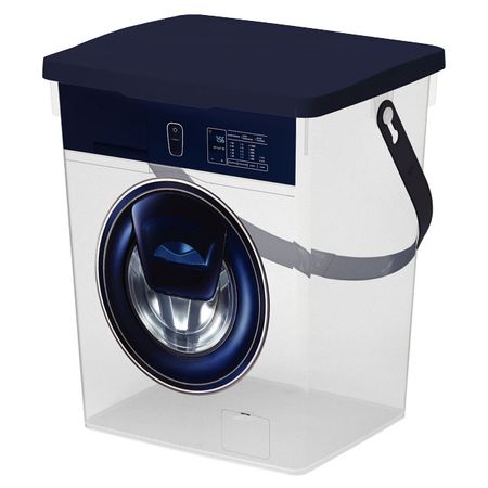 контейнер ПОЛИМЕРБЫТ 19х16х23см 5л для стирального  порошка пластик с крышкой и ручкой корзинка полимербыт traymix с крышкой белая 12 л