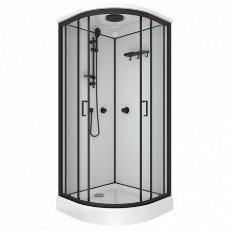 кабина душевая DOLCE Regina Black 90x90x219см 1/4 круга низкий поддон кабина душевая omega 90x90x215см г м низкий поддон 1 4 круга